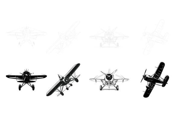 Airplane Outline Vector Illustration: Precision and Flexibility for Modern Design