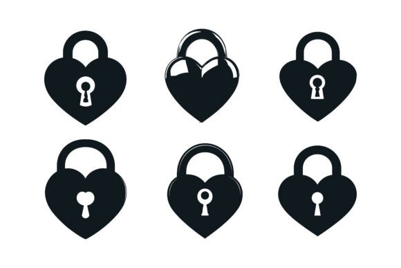 Black Isolated Icon of a Locked Heart: A Vector Graphic Analysis