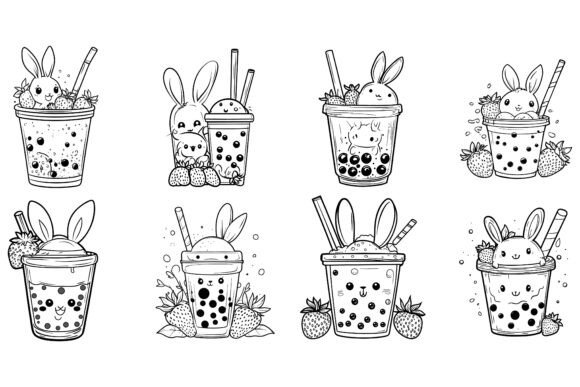 Cute Cartoon Bubble Tea Cups: The Ultimate AI EPS Illustration Set