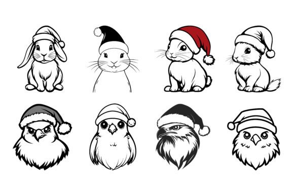 Enhance Holiday Projects with Christmas Animals in Hats