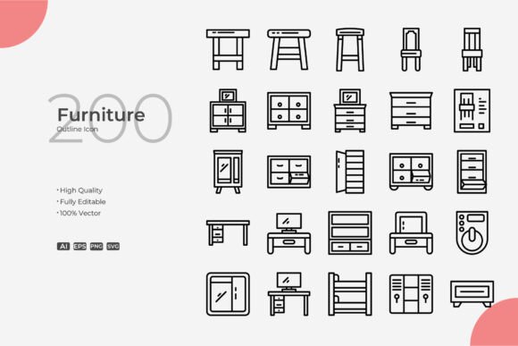 Furniture Outline: A Modern Graphic Design Toolkit
