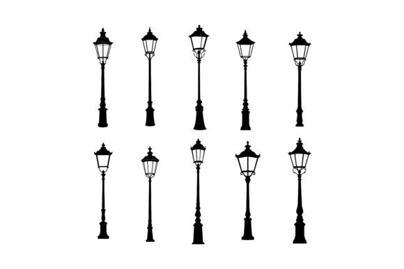 Road Lights Vector Silhouettes Illustration Collection