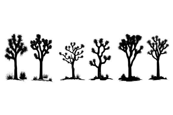 Set of Stylized Tree Silhouette: Enhancing Your Creative Projects