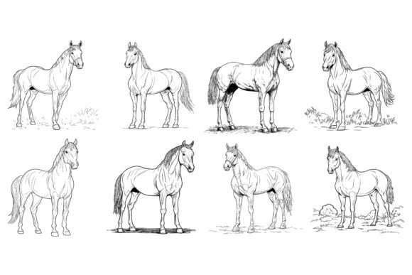 The Charm and Utility of Hand Drawn Horse Vector Art