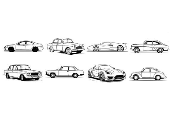 The Elegance of Car Side View Line Art Design