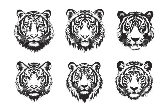 The Power and Simplicity of a Tiger Head Silhouette Design