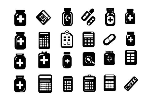 Understanding the Utility of a Set of Different Pill or Drug Jars Icon