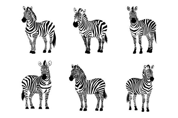 Zebras on a White Background: Versatile Illustration for Modern Creators